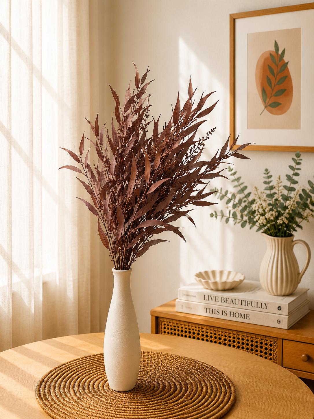 Preserved Millet Leaves Bunch Dried Greenery for Vase Decor and Home Styling