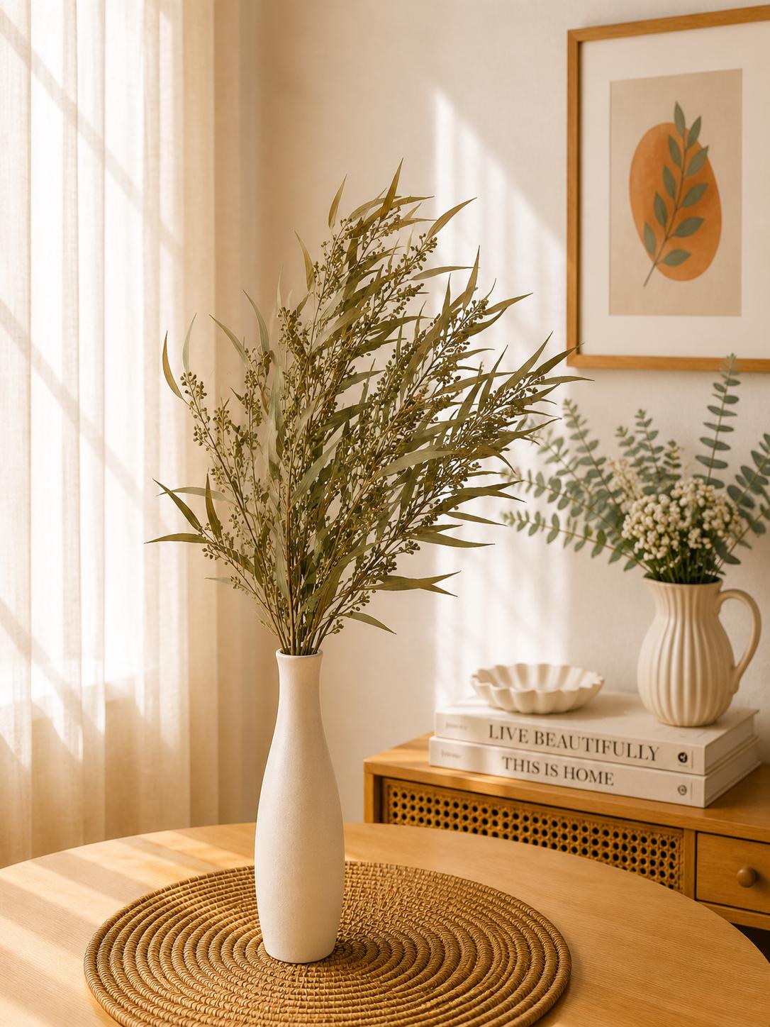 Preserved Millet Leaves Bunch Dried Greenery for Vase Decor and Home Styling