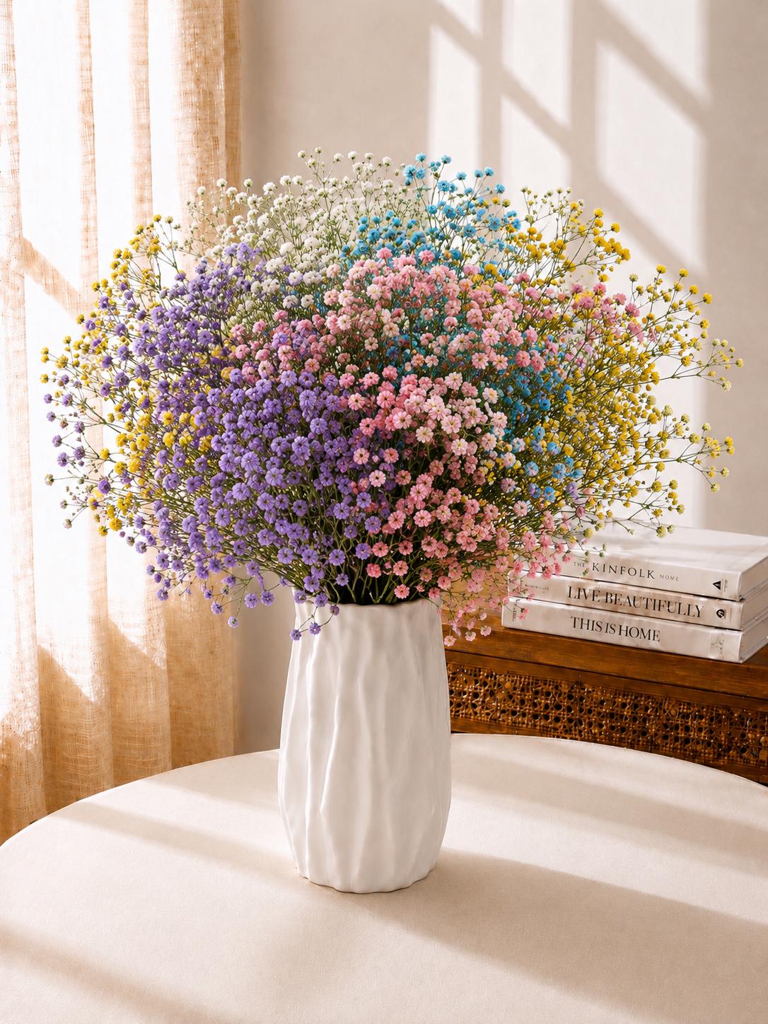 Dried Baby’s Breath Bouquet Preserved Gypsophila Flowers Pastel Floral Decor