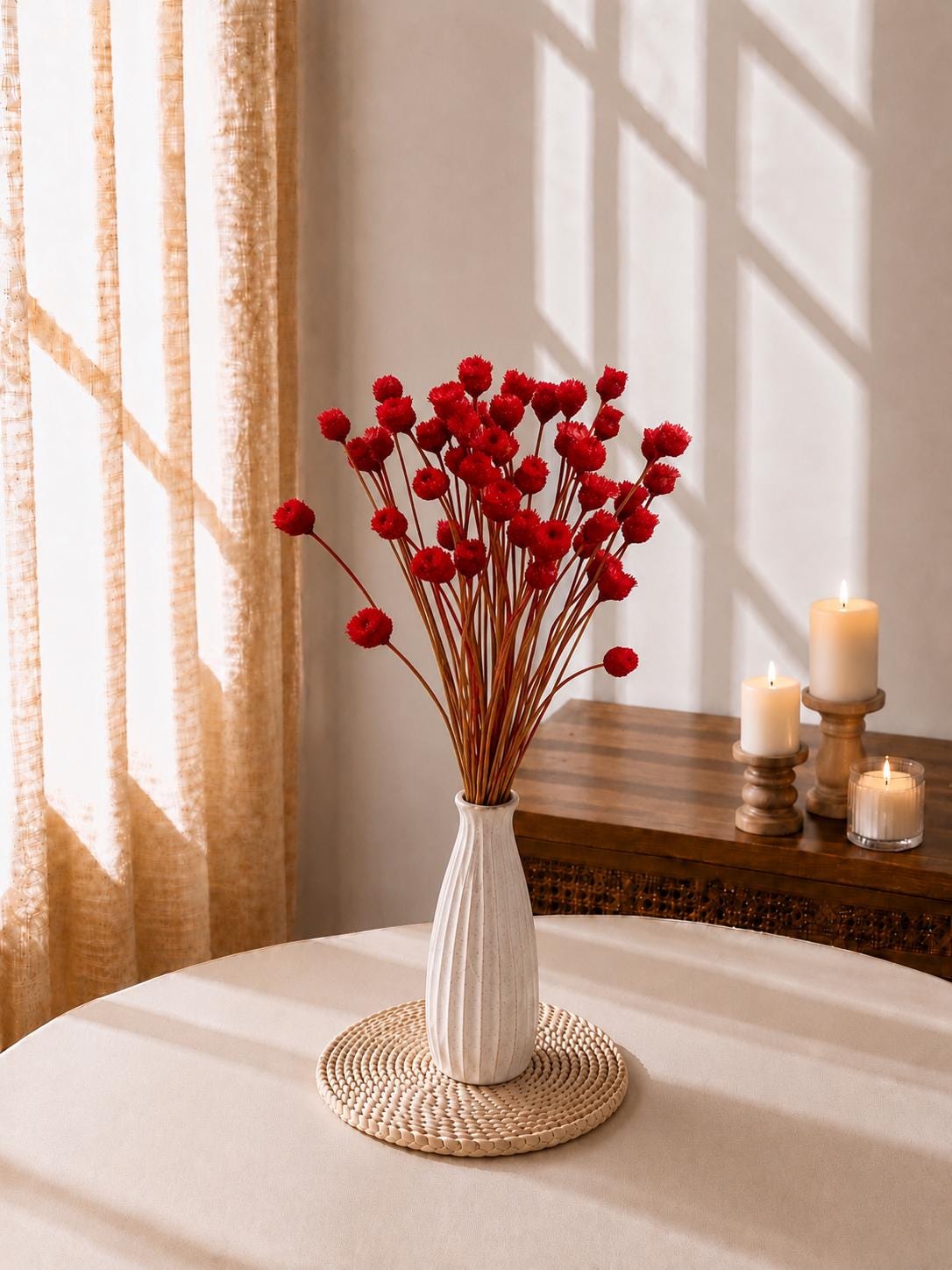 50 Pieces Dried Happy Flowers Bouquet Preserved Strawflower Stems Colorful Floral Decor