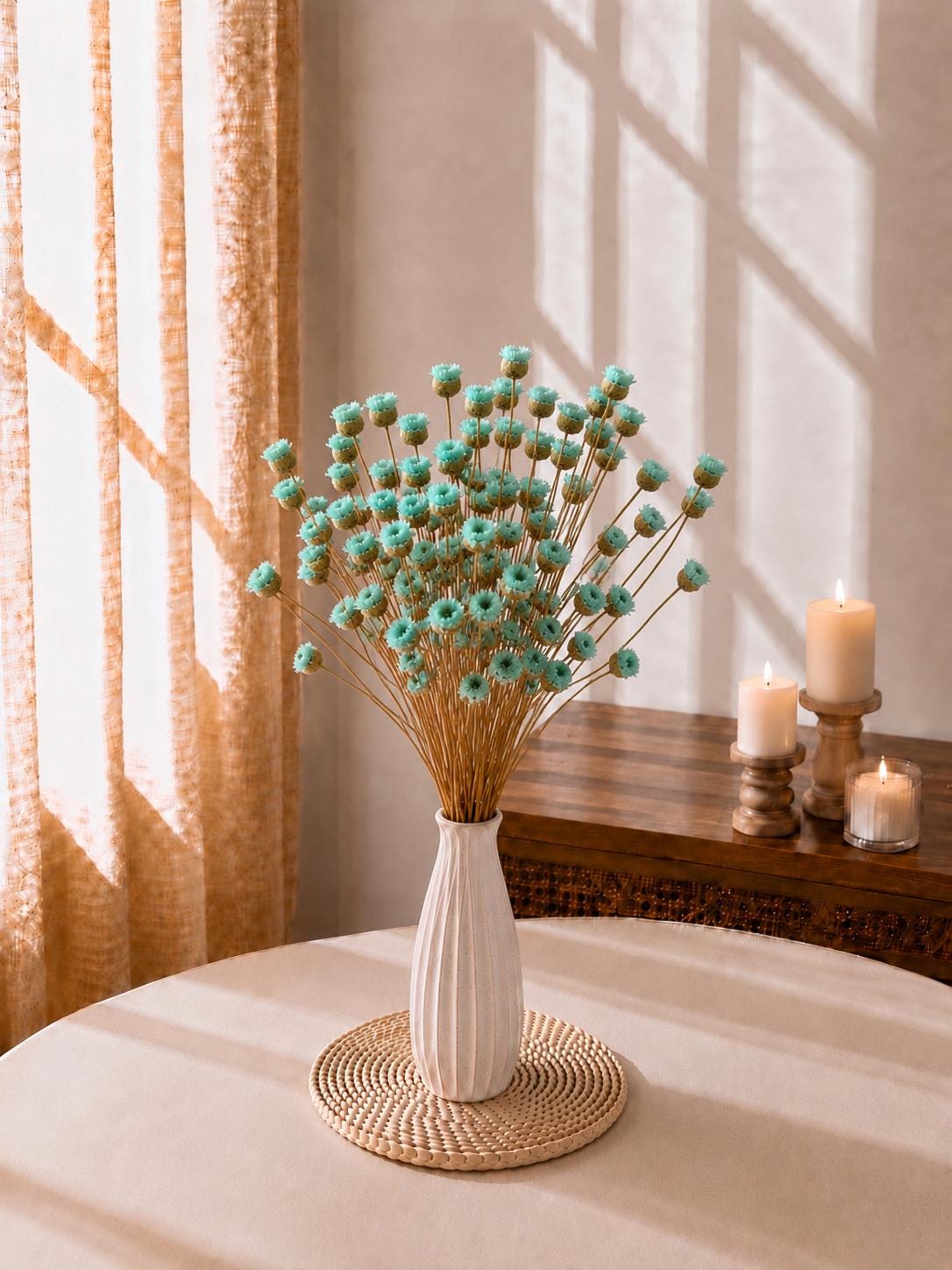 50 Pieces Dried Happy Flowers Bouquet Preserved Strawflower Stems Colorful Floral Decor