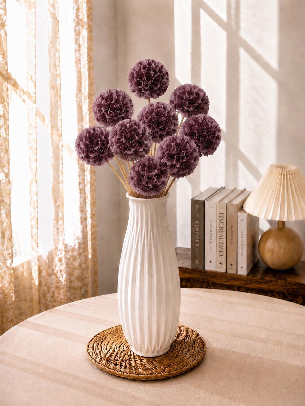 10 Stems Dried Scabiosa Pods Bouquet Preserved Natural Botanical Stems Floral Decor