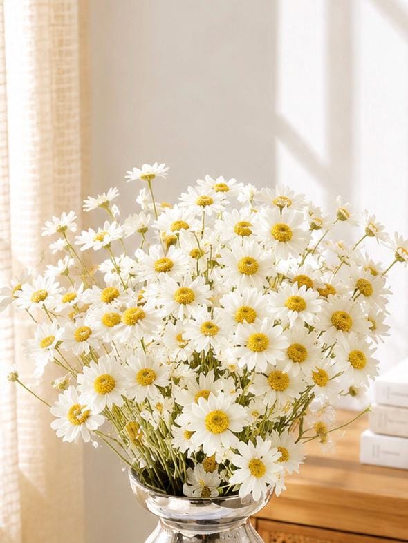 Pink White Dried Daisy Bouquet, Natural Flowers for Vase Decor, Wedding Styling, Home Arrangements
