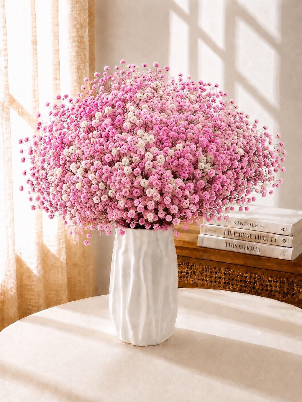 Dried Baby’s Breath Bouquet Preserved Gypsophila Flowers Pastel Floral Decor