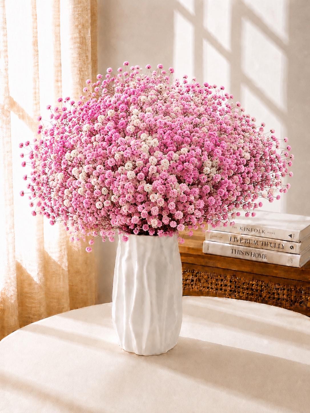 Dried Baby’s Breath Bouquet Preserved Gypsophila Flowers Pastel Floral Decor