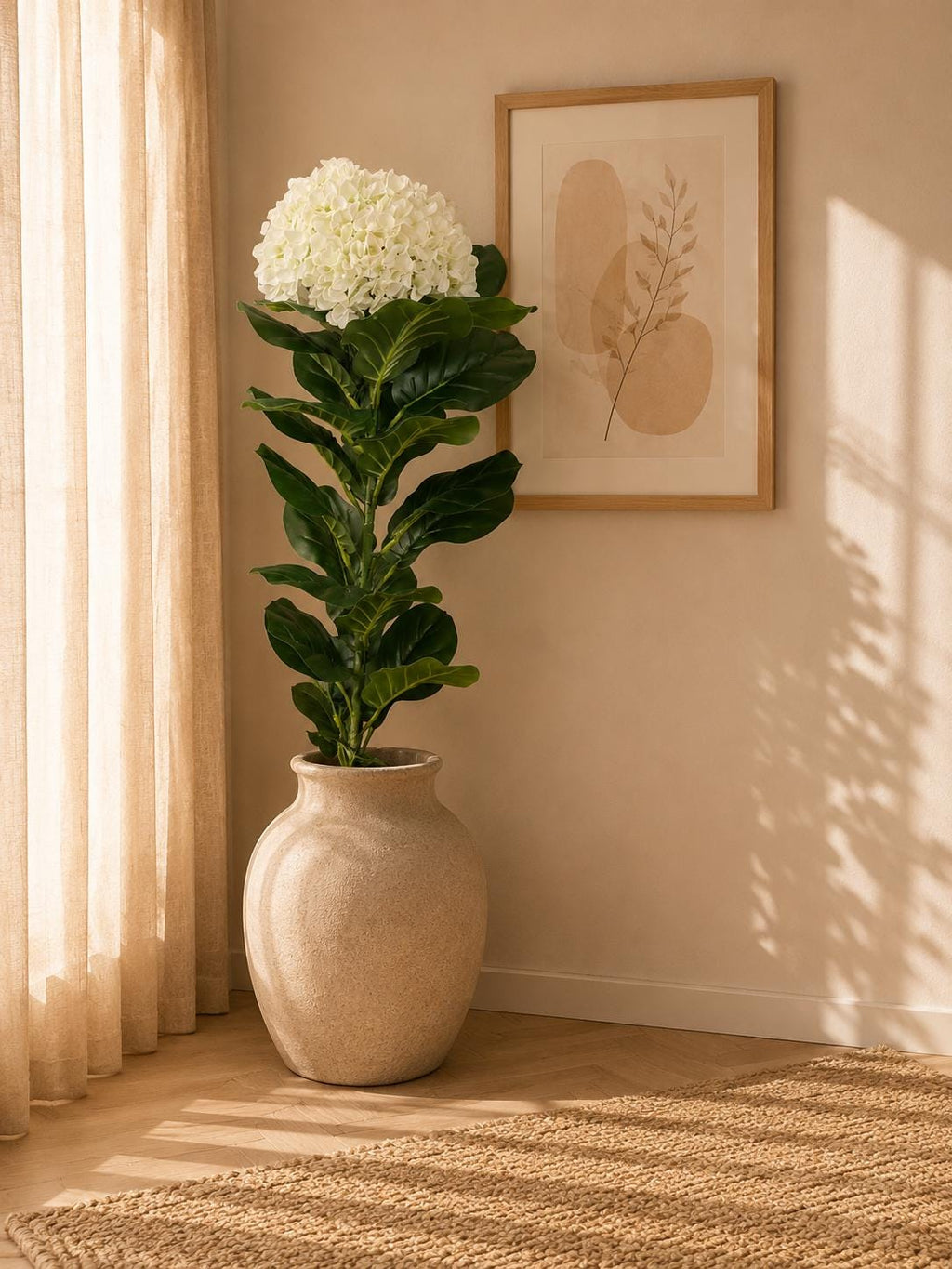 Artificial Hydrangea Tree, Realistic Faux Floral Plant, Indoor Home Décor (50-150cm)