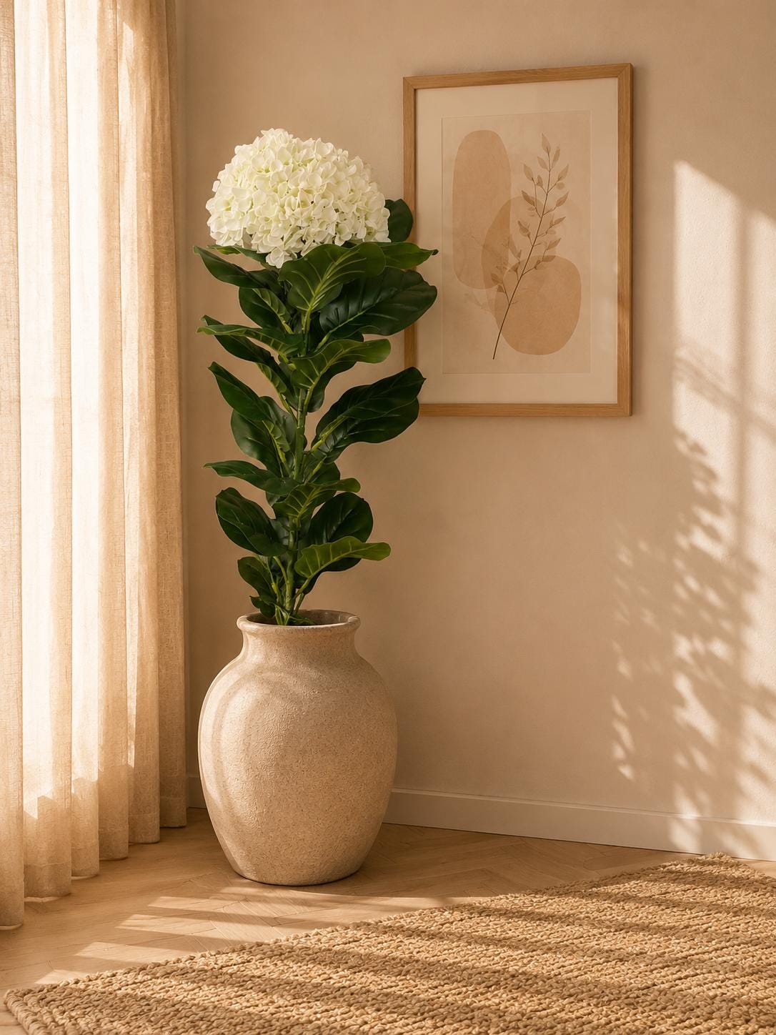 Artificial Hydrangea Tree, Realistic Faux Floral Plant, Indoor Home Décor (50-150cm)
