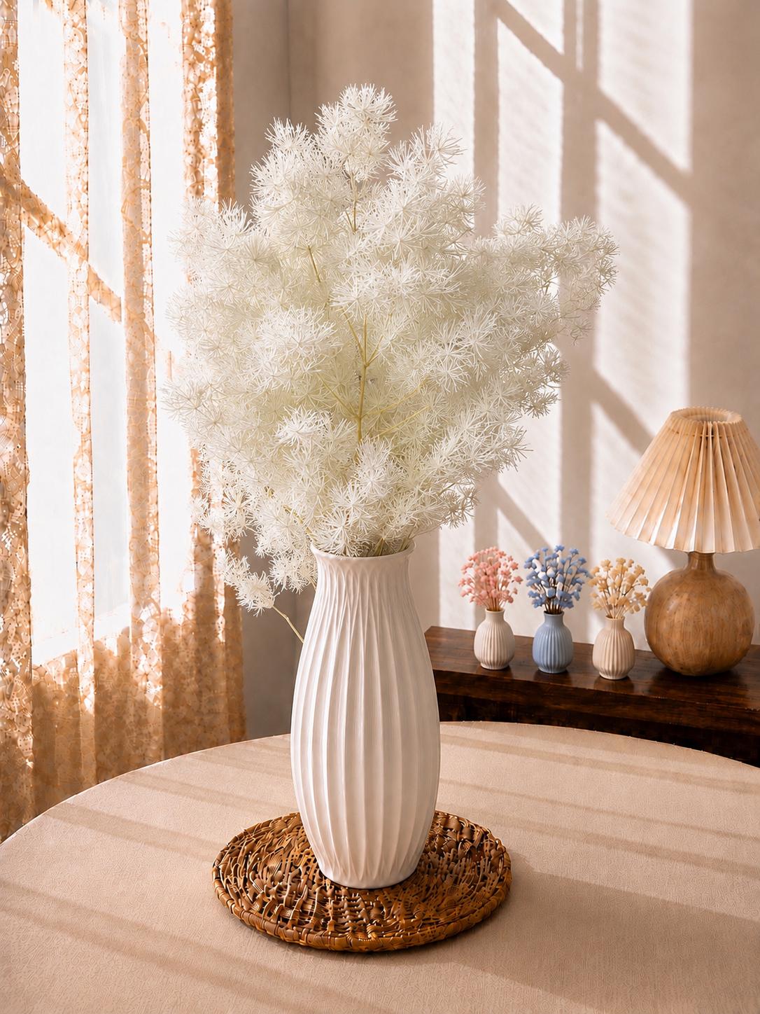 Preserved Ming Fern Branches: Feathery Floral Filler, 10-15cm Branches, Various Colors