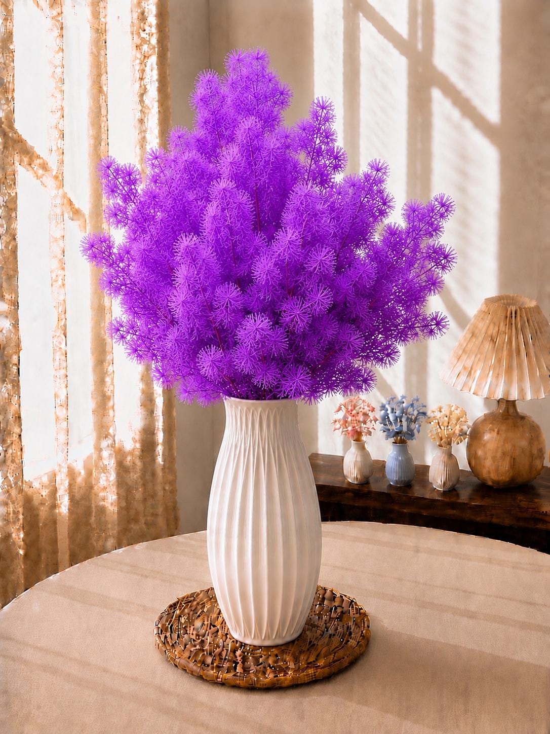 Preserved Ming Fern Branches: Feathery Floral Filler, 10-15cm Branches, Various Colors
