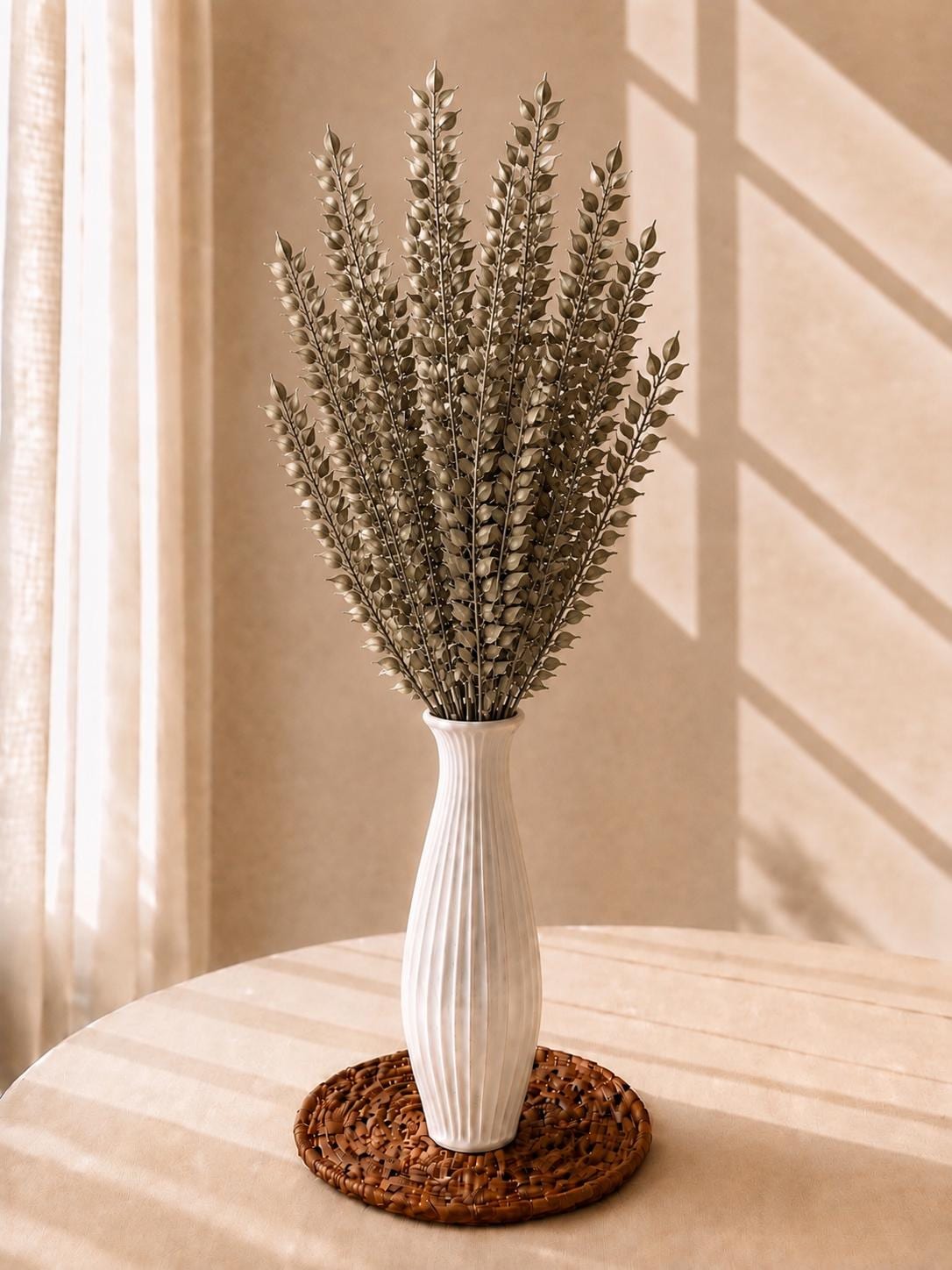 Preserved Italian Ruscus, Dried Ruscus Stems, Long Lasting Botanical Home Decor