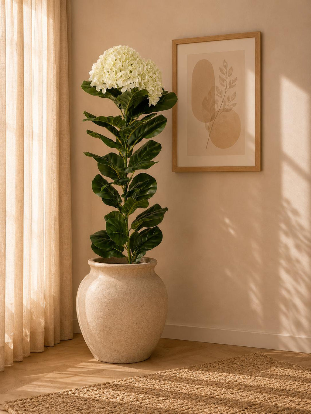 Artificial Hydrangea Tree, Realistic Faux Floral Plant, Indoor Home Décor (50-150cm)